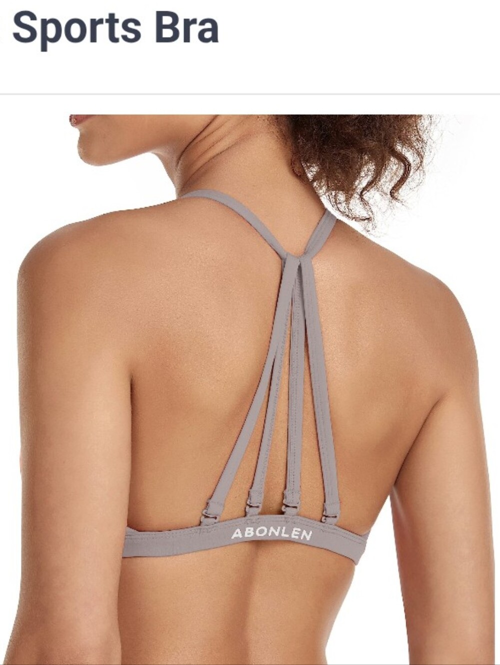 Women's Small Strappy Sports Bra in Light Gray